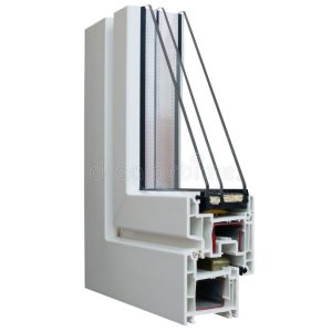 Triple glazed white upvc profile